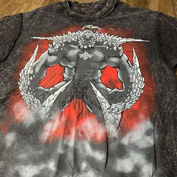 Vintage DC Superman Doomsday Reversible Gray Acid Wash T-Shirt Mens Size Medium - Picture 2 of 7